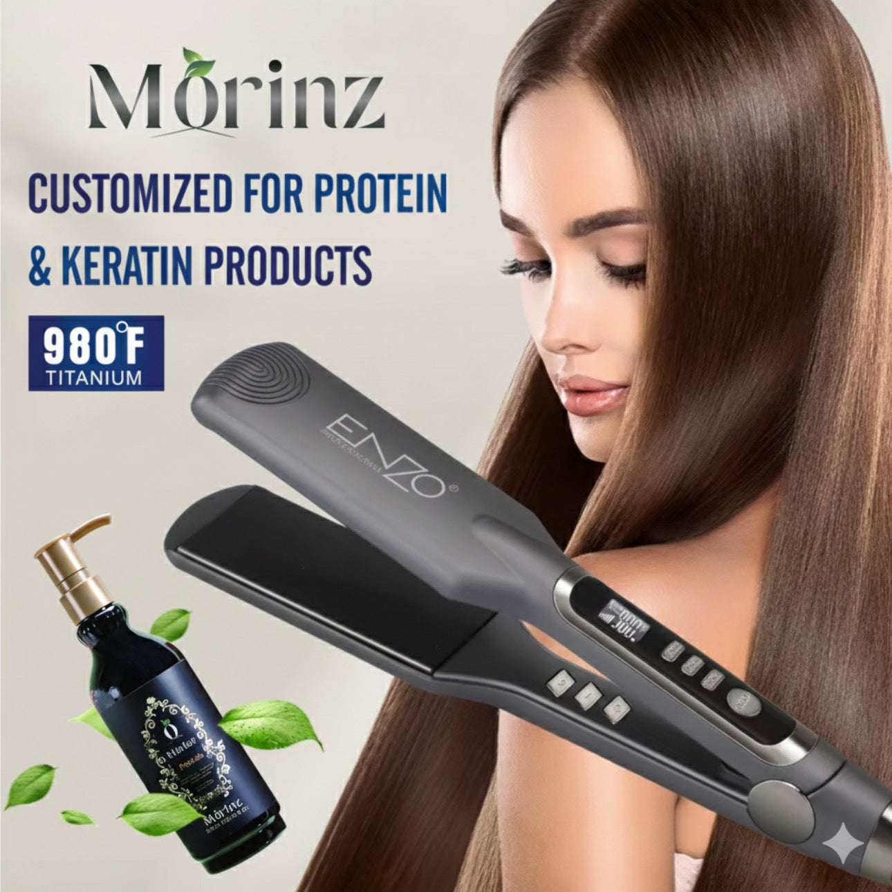 Flat hair straightener 980°F