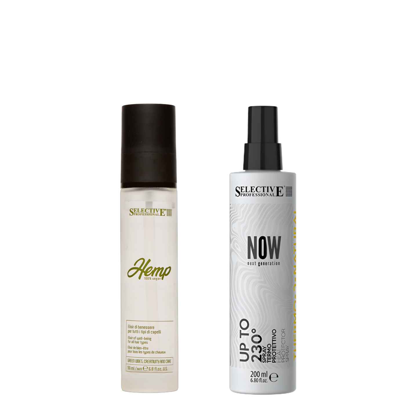 Hair care set under flat iron